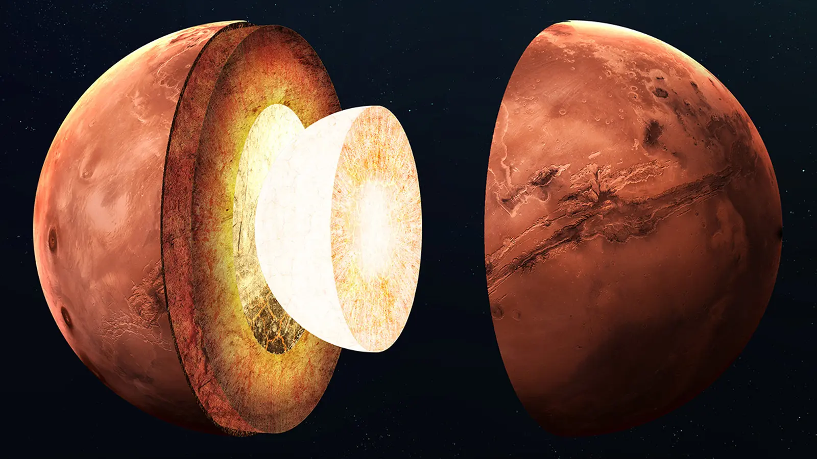 Marsas: karštas pietinis vidus atskleidžiamas gravitacijos