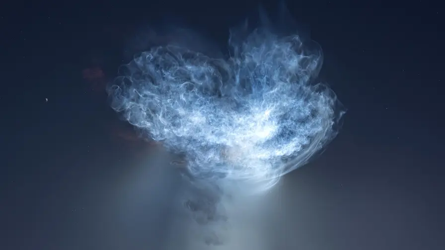 Falcon 9 paleidimas: ryto danguje atsivėrė švytinti medūza